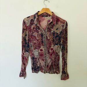 Belissimo New York multicoloured button up blouse with a boho vibe